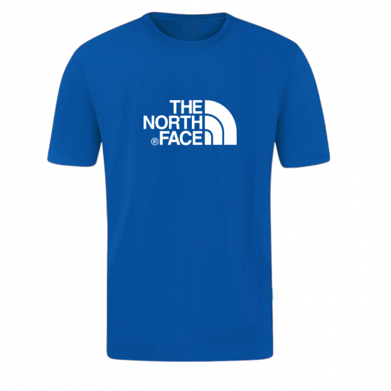 T-SHIRT 100% ΒΑΜΒΑΚΙ ΜΕ LOGO - ΜΠΛΕ ΡΟΥΑ - THE NORTH FACE ΜΕΓΑΛΟ